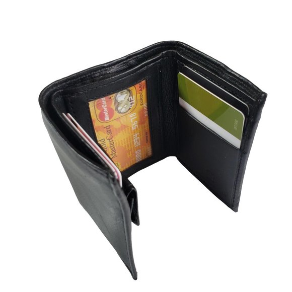 Genuine Leather Trifold Wallet With Key Coin Pouch - Picture 9 of 9